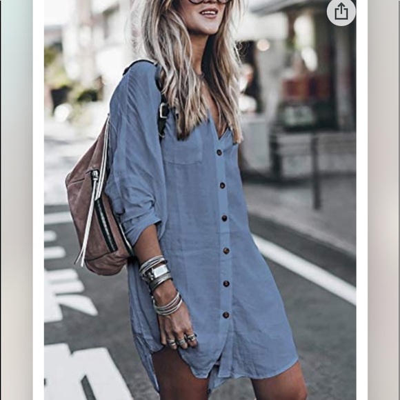 Women's Long Sleeve Button Up Shirt Beach Dress from Small to Over Size ( BNIP ) - Picture 4 of 5